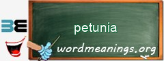 WordMeaning blackboard for petunia